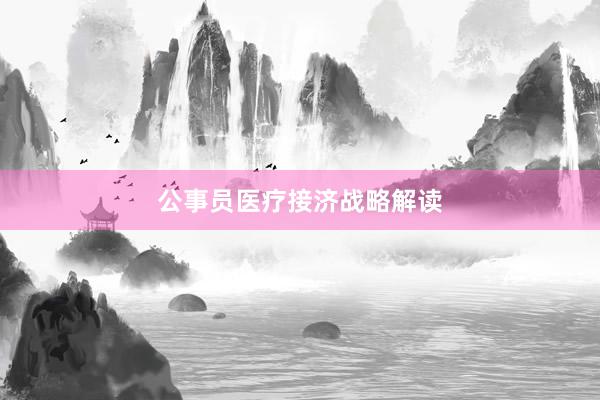 公事员医疗接济战略解读